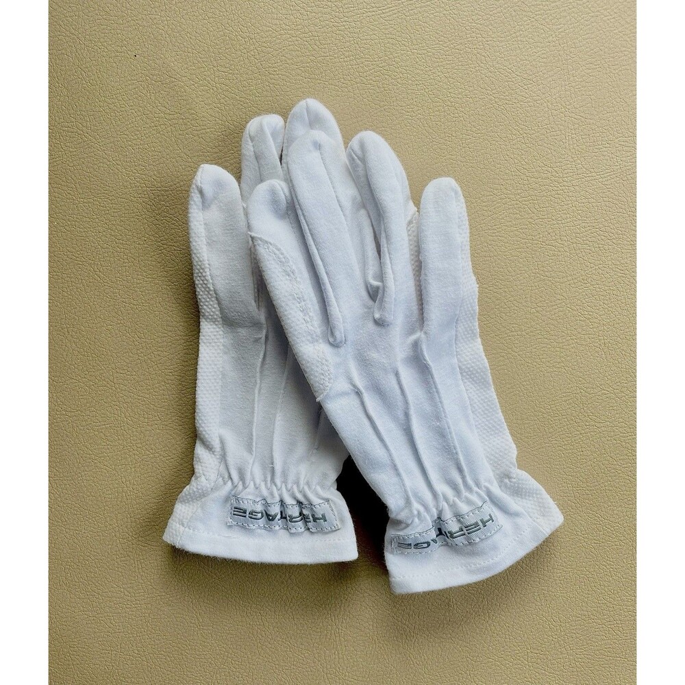 White Horseback Riding Gloves Heritage Equestrian Show/Practice Gloves Size 5/6